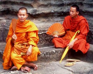 Buddhist Monks In Angkor Wat